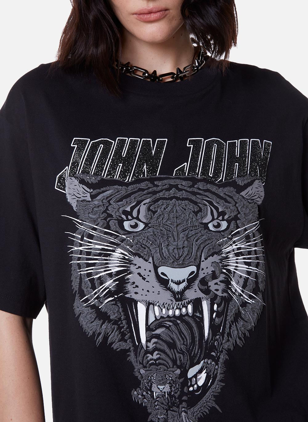 Camiseta John John JJ Line Feminina - Preto