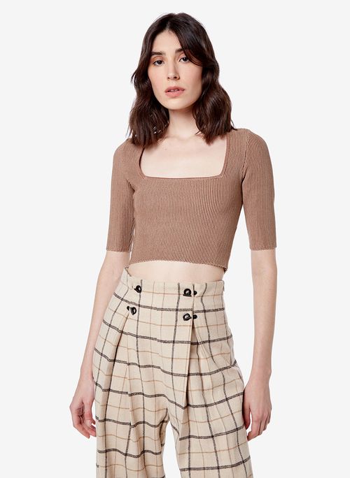 Blusa Cropped Perfect Brown John John Feminina