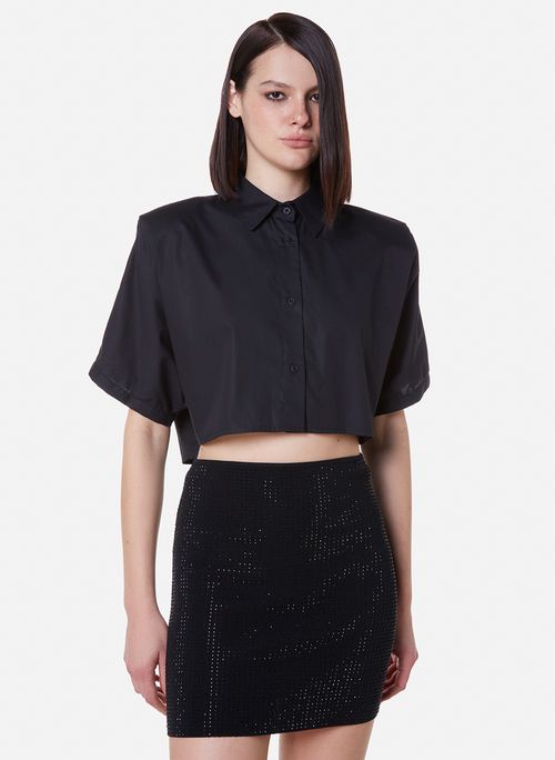 Camisa Cropped Donna Black John John Feminina