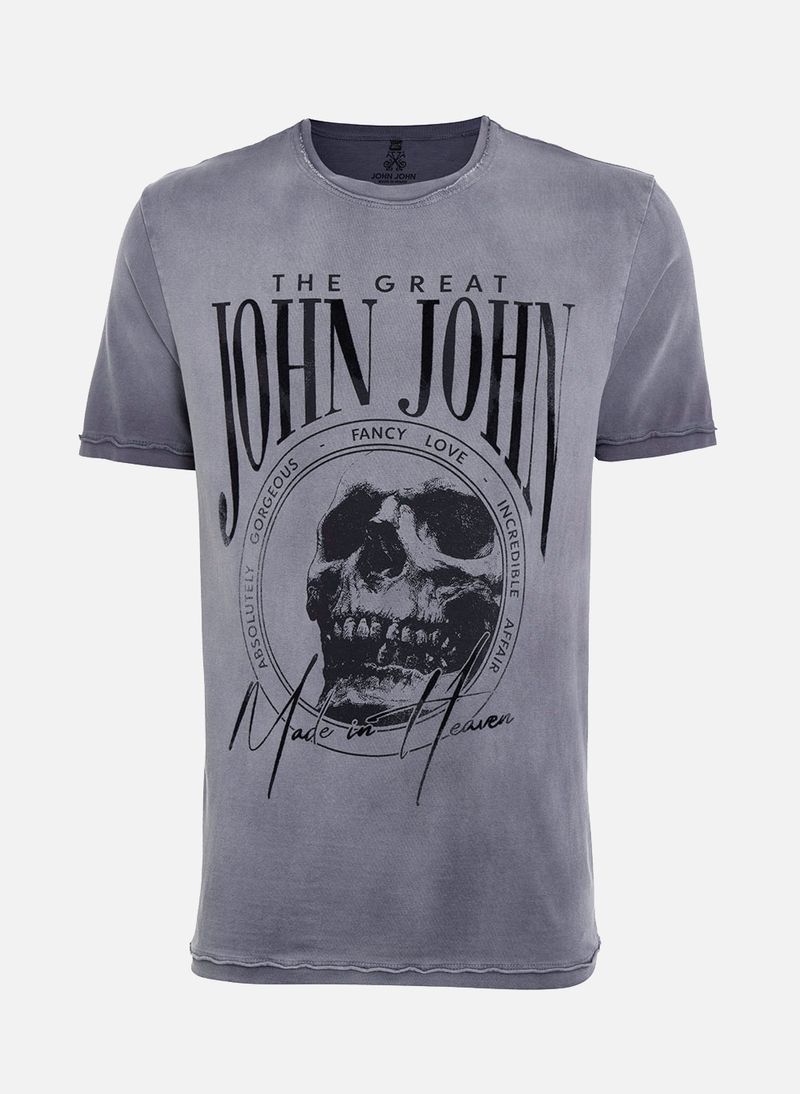Camiseta John John Masculina Thinged Skull Caveira Branca