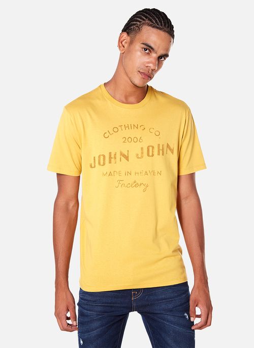 Camiseta John John Masculina Regular Washed Heaven Inc Preta
