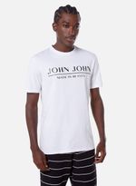 Camiseta John John Reta Estampada Branca - Compre Agora