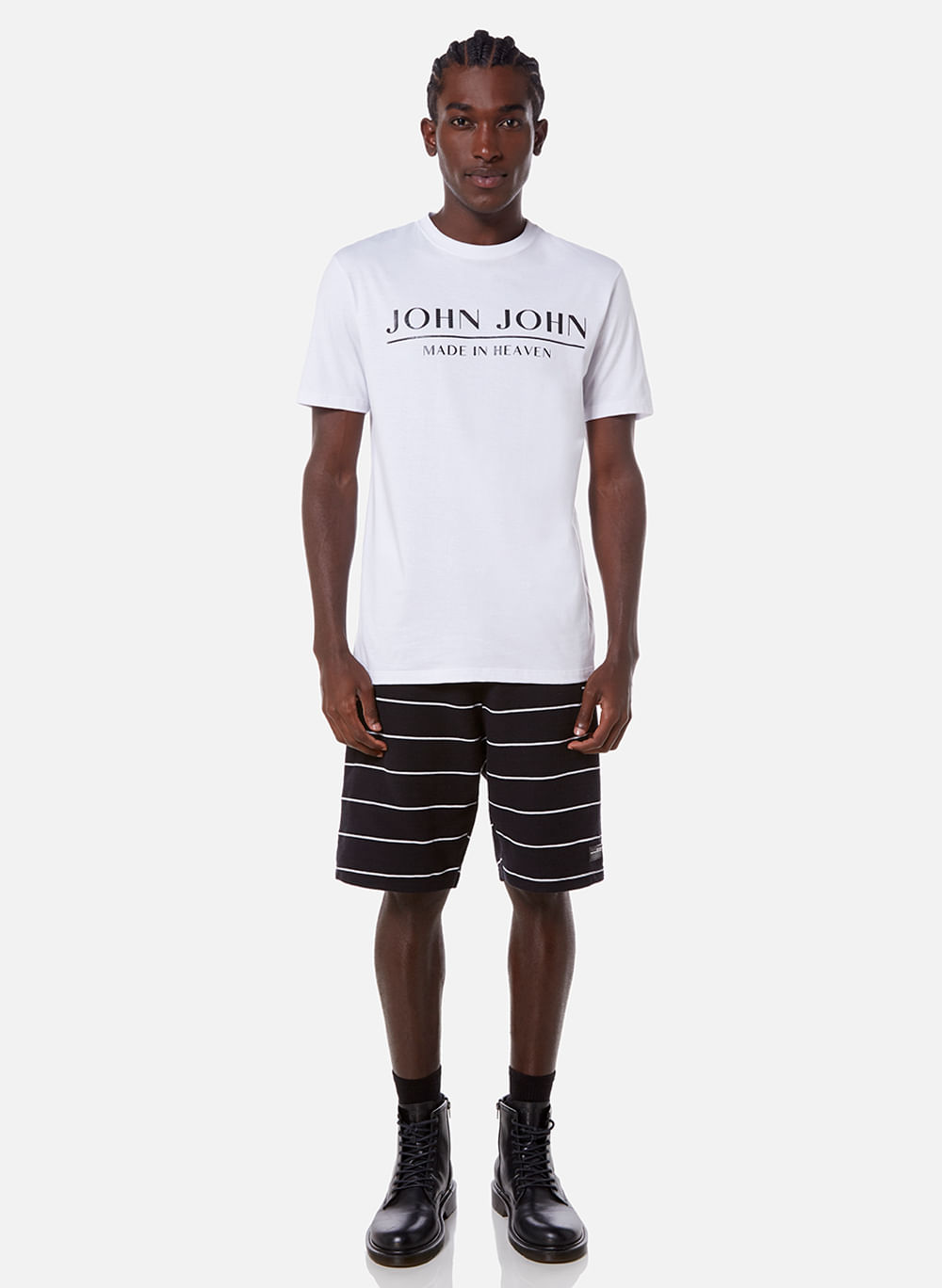 Camiseta John John Points White - Estilo Urbano e Sofisticado para Homens  Modernos