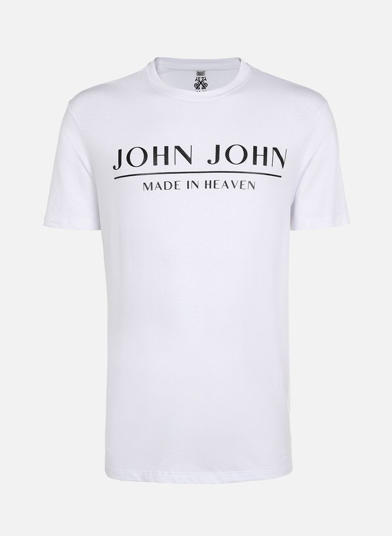 Camiseta John John Masculina Relaxed Crroked Branca no Shoptime