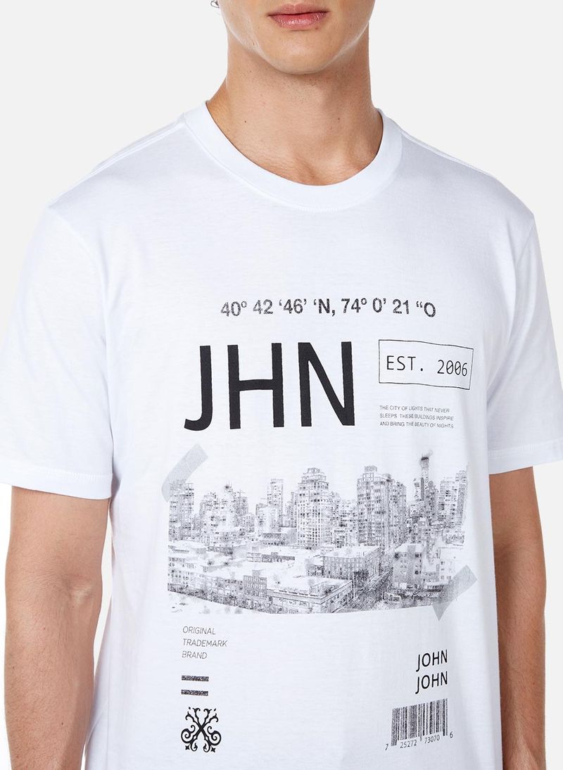 Camiseta John John Masculina Regular City Branca