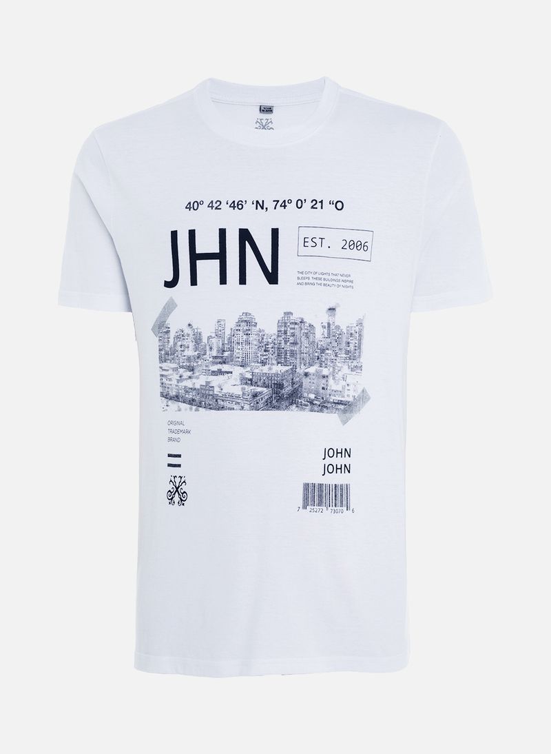 Camiseta John John Masculina Regular City Branca