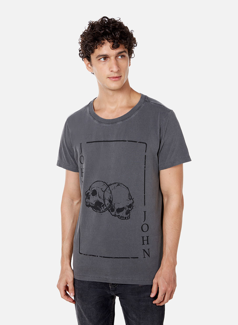 Camiseta Slim Fit Side Skull John John Masculina - John John