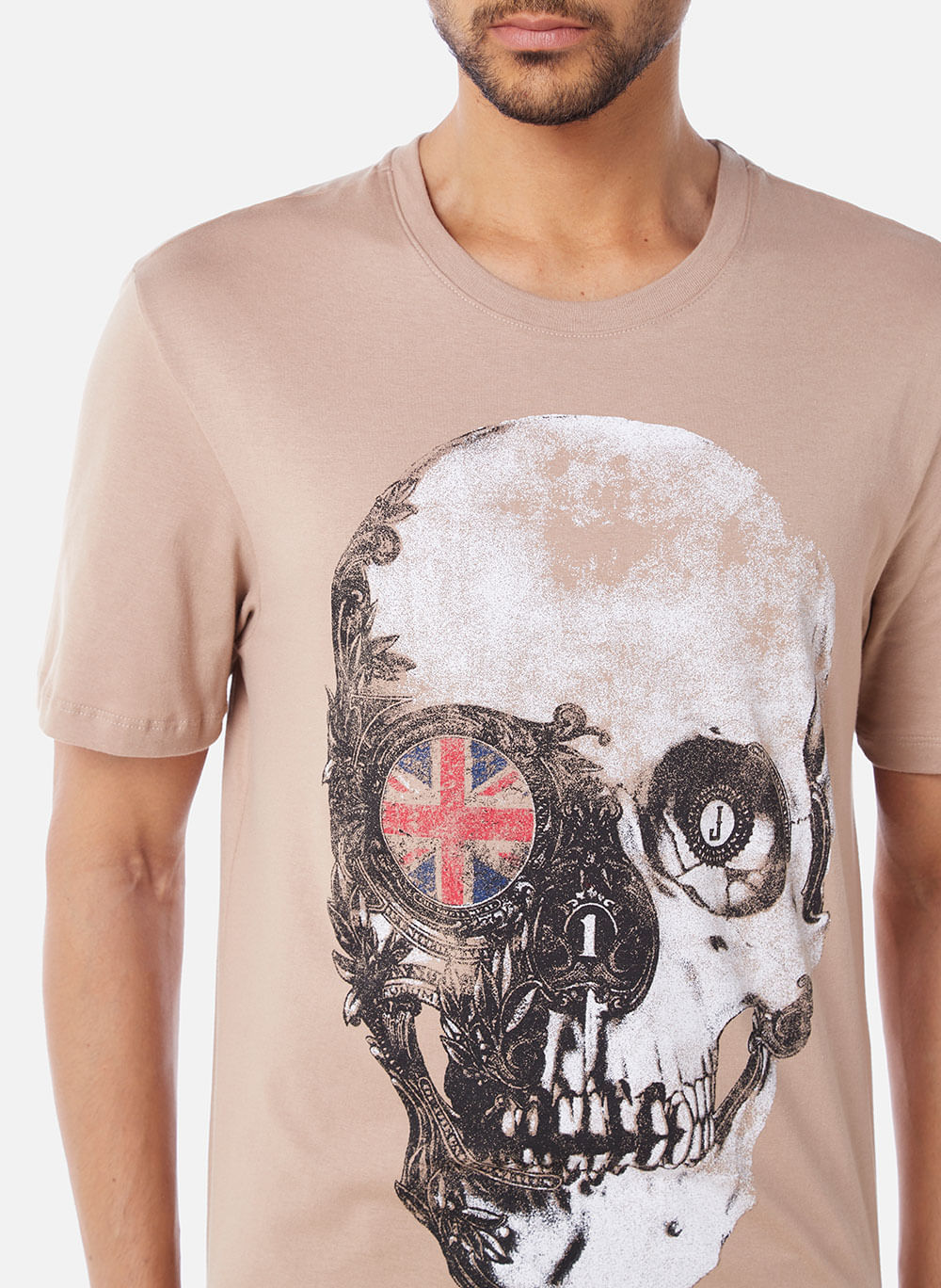 T-shirt Masculina Rlaxed Fit Skull Square - John John - Preto