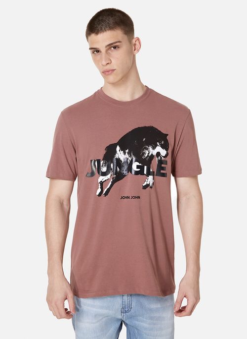 Camiseta Regular Fit Jungle Wolf John John Masculina