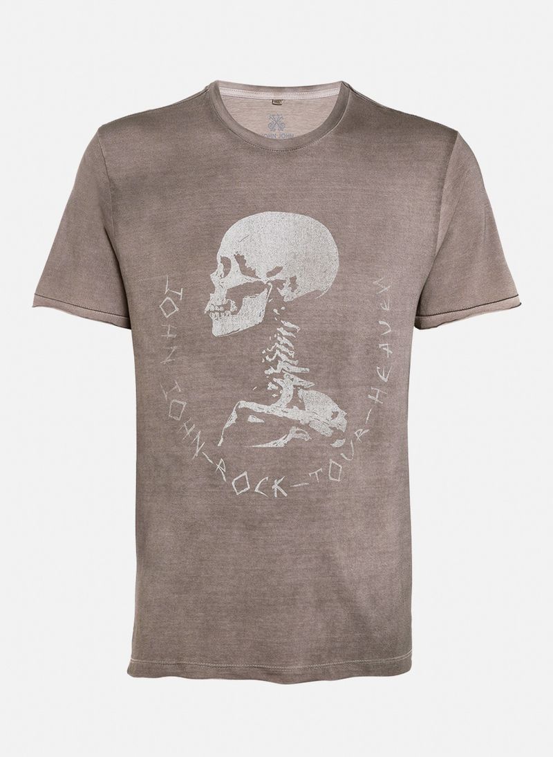 Camiseta John John Masculina Sketch Duo Skull Preta - Preto