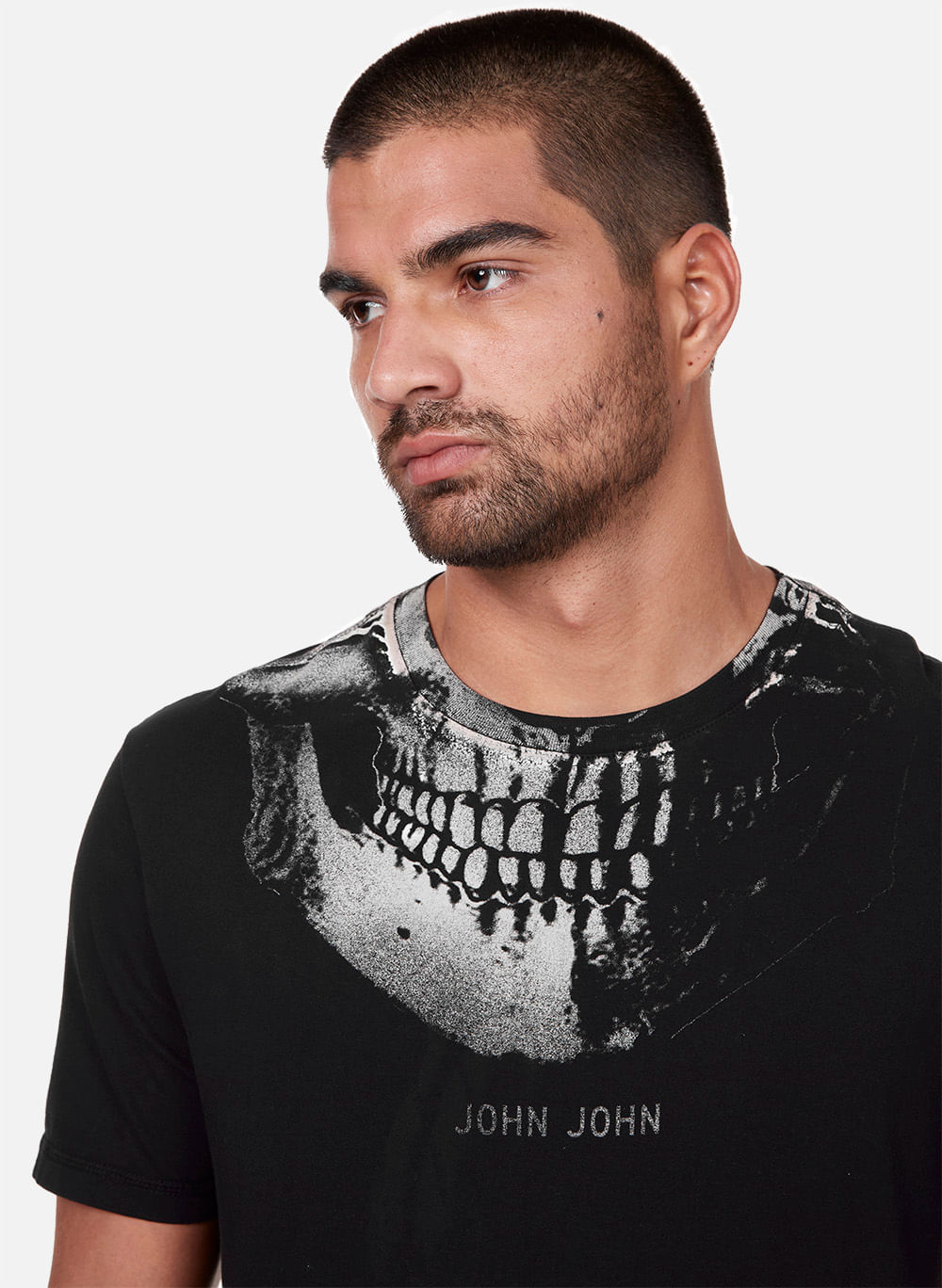 Camiseta John John Skull Square Preta - Compre Agora