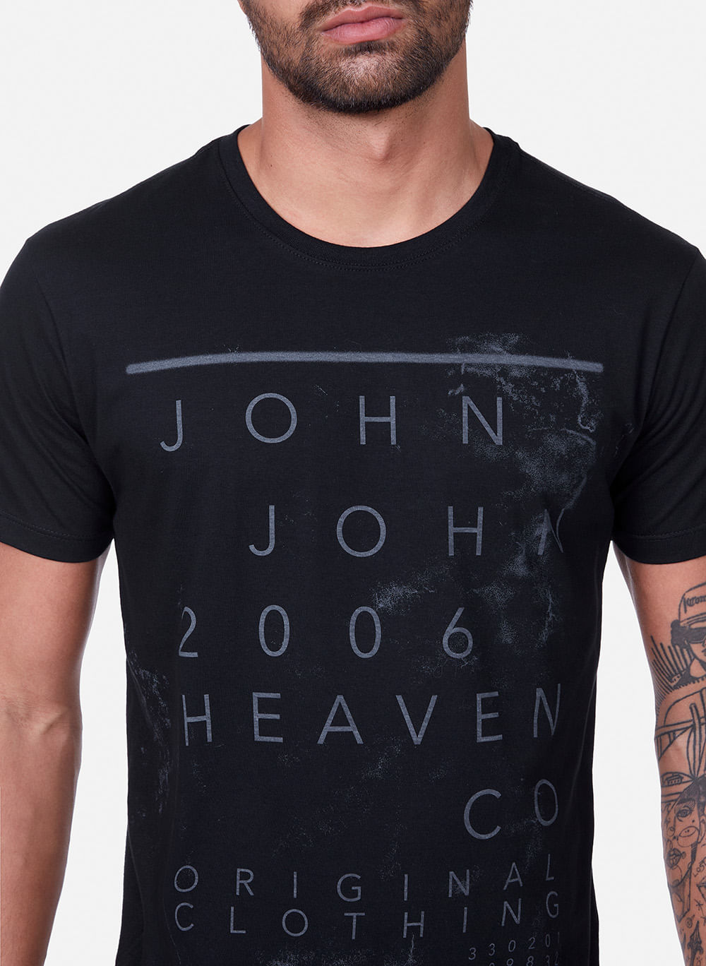 Camiseta John John Masculina Slim Original Preta - Faz a Boa!