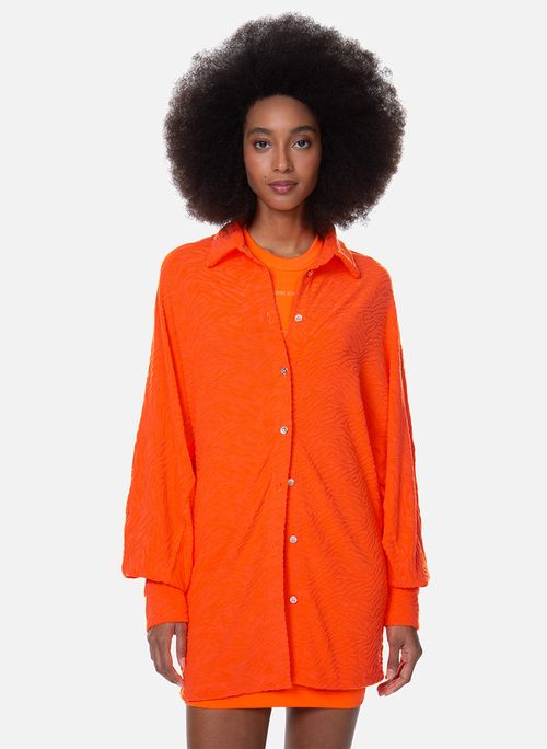 Camisa Ampla Orange Beach Zebra John John Feminina