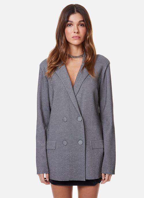 Blazer Oversized Mercy Grey John John Feminino