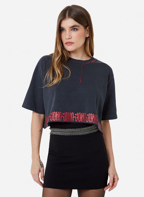 Camiseta Cropped Red Lover John John Feminina