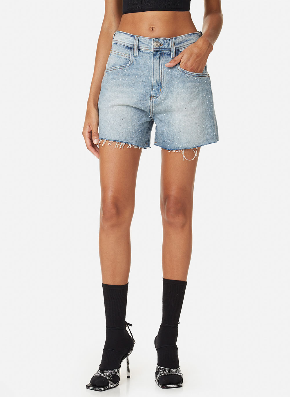 Shorts Jeans Boy Alto Riviera John John Feminina - John John | Loja Online