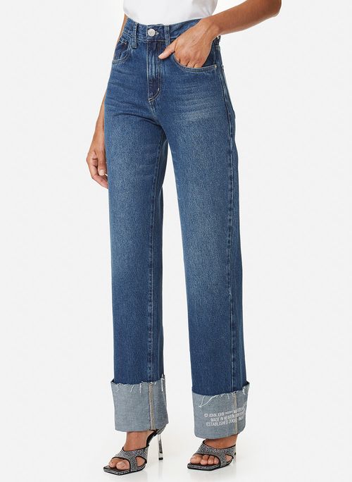 Calça Jeans Wide Leg Asia John John Feminina