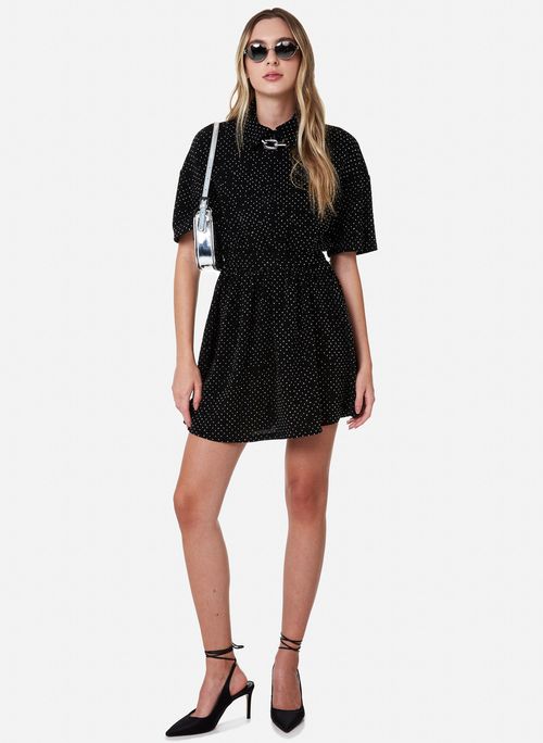 Vestido Amplo Black Polo Sparkly John John Feminino