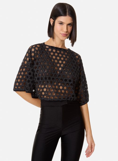 Blusa Ampla Black Camille John John Feminina