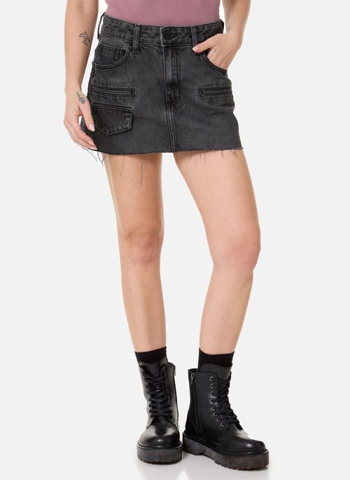 Saia Jeans Reta México Black John John Feminina