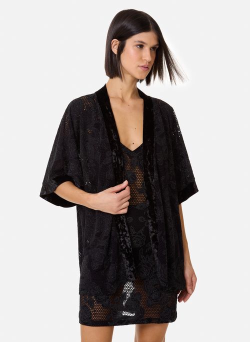 Kimono Amplo Black Roses John John Feminino