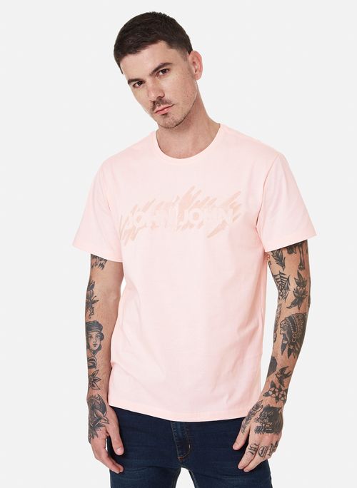 Camiseta Slim Fit Paint Rosa John John Masculina