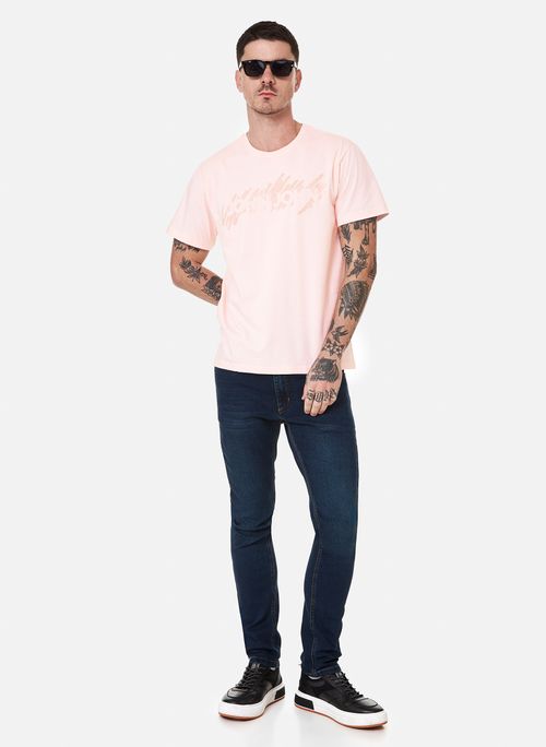 Camiseta Slim Fit Paint Rosa John John Masculina