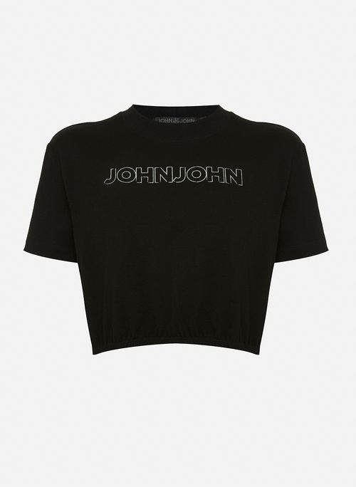 Camiseta Ampla Fine Lines Black John John Feminina