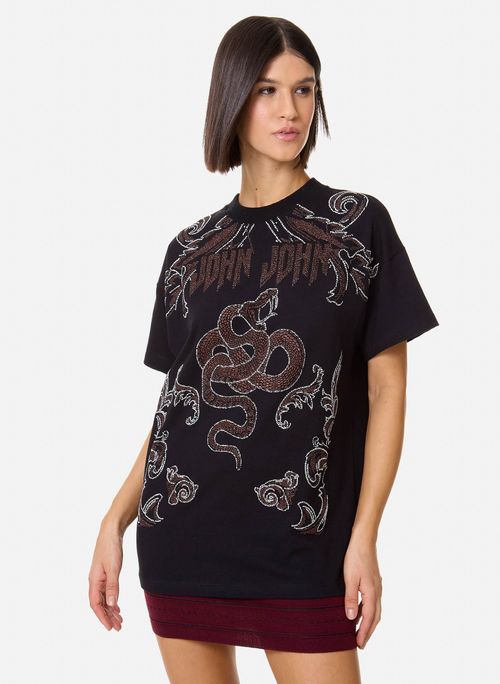Camiseta Ampla Snake John John John Feminina