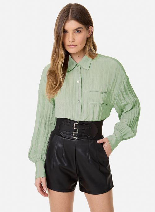 Camisa Ampla Joss Curta Green John John Feminina