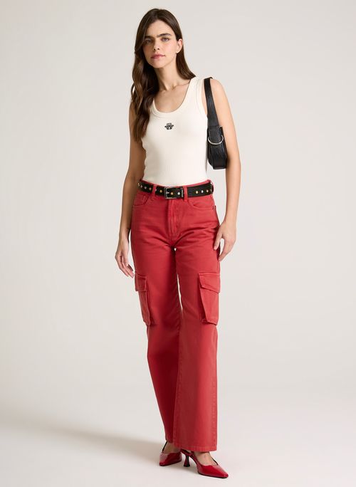 Calça Wide Leg Cherry John John Feminino