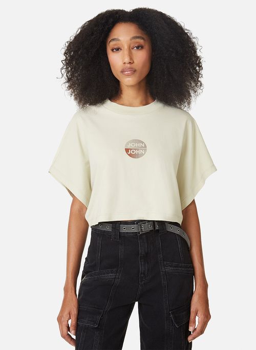 Camiseta Cropped JJ Circle John John Feminina