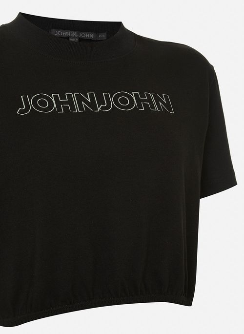 Camiseta Ampla Fine Lines Black John John Feminina