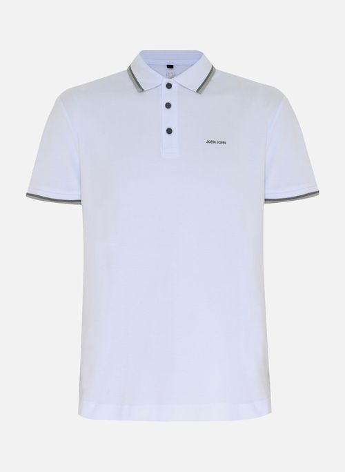 Polo Regular Fit Two Lines Branca John John Masculina