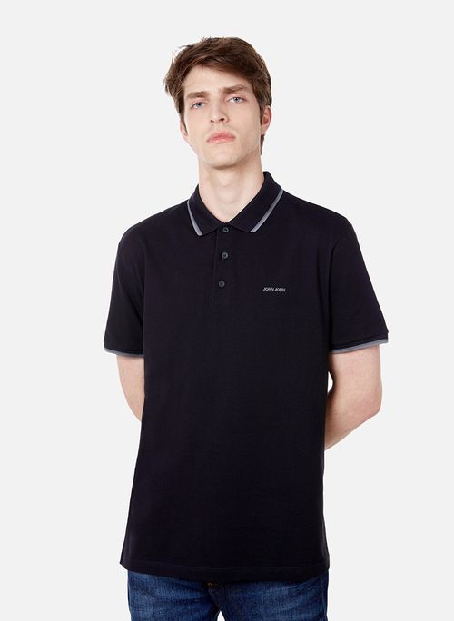 Polo Regular Fit Two Lines Preta John John Masculina