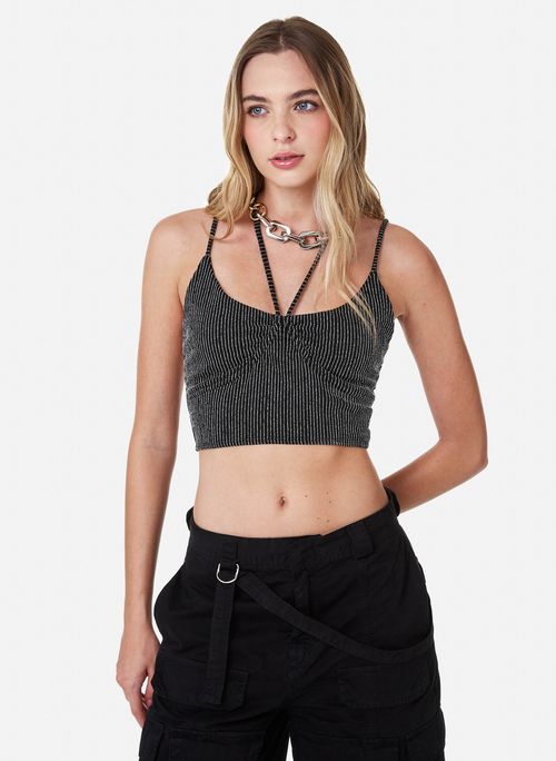 Top Justo Black Lucia John John Feminino