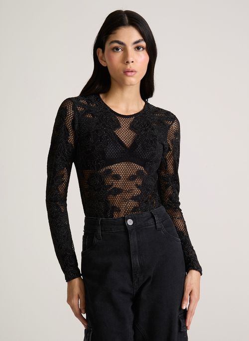 Body Justo Black Roses John John Feminino