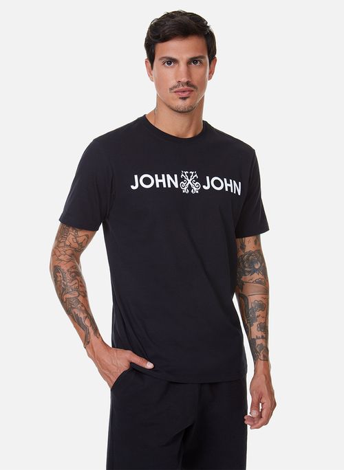 Camiseta Regular Fit Basic Preto John John Masculina