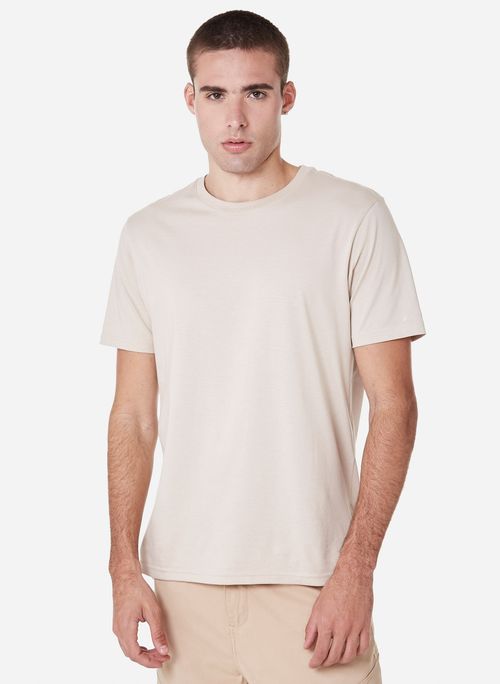 Camiseta Pima Regular Fit Basic Beige John John Masculina