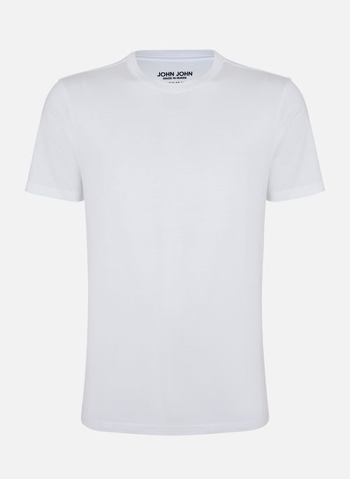 Camiseta Pima Regular Fit Basic White John John Masculina