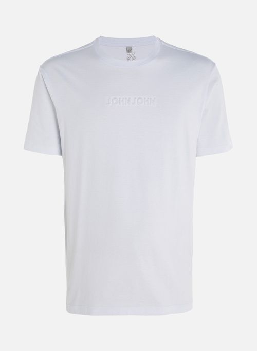 Camiseta Regular Fit Embossed White John John Masculina