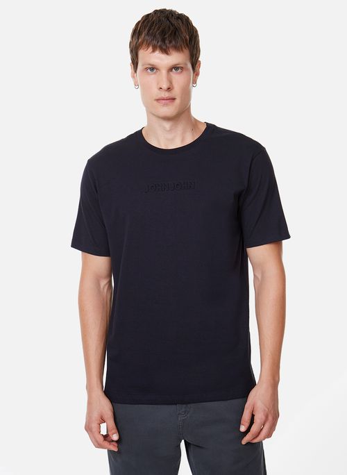 Camiseta Regular Fit Embossed Black John John Masculina