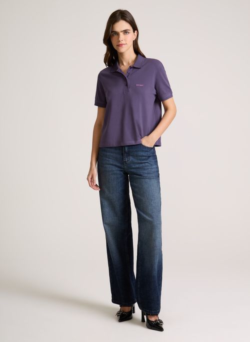 Polo Justa Basic Grape John John Feminina