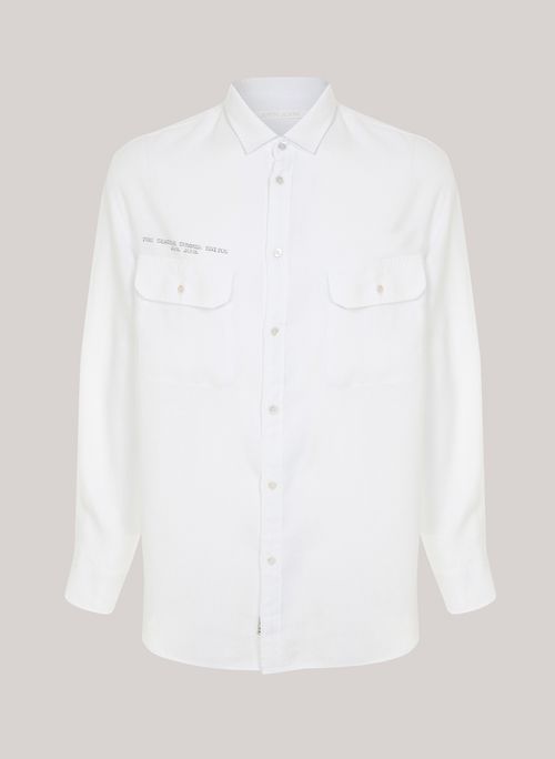 Camisa Oversized Linen White John John Masculina