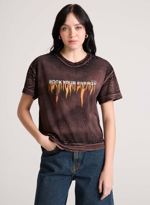 Camiseta Ampla Rock Your Energy John John Feminina