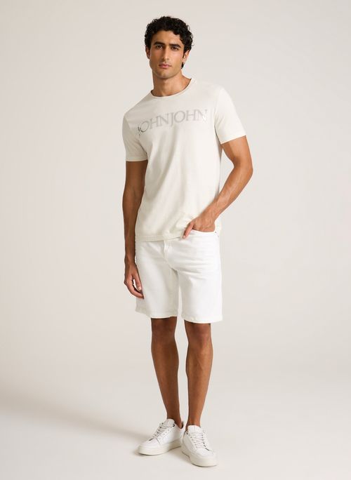 Bermuda Reta 5Pckts Off White John John Masculina