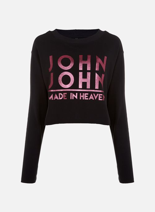 Camiseta Ampla Line Black John John Feminina