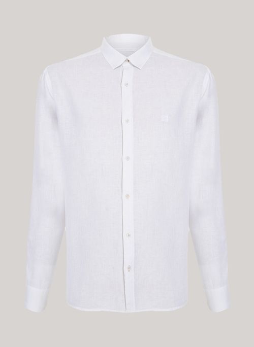 Camisa Relaxed Fit Linen White John John Masculina