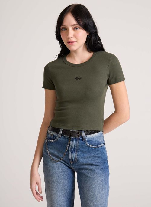 Blusa Justa Transfer Verde John John Feminina