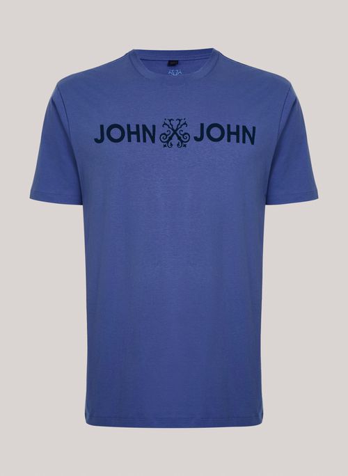 Camiseta Regular Fit Basic Azul Médio John John Masculina